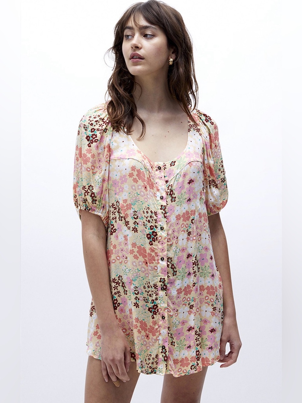 Free People Callie Dress - Floral, Tunic, Short Sleeve, Boho, Summer, Spring
